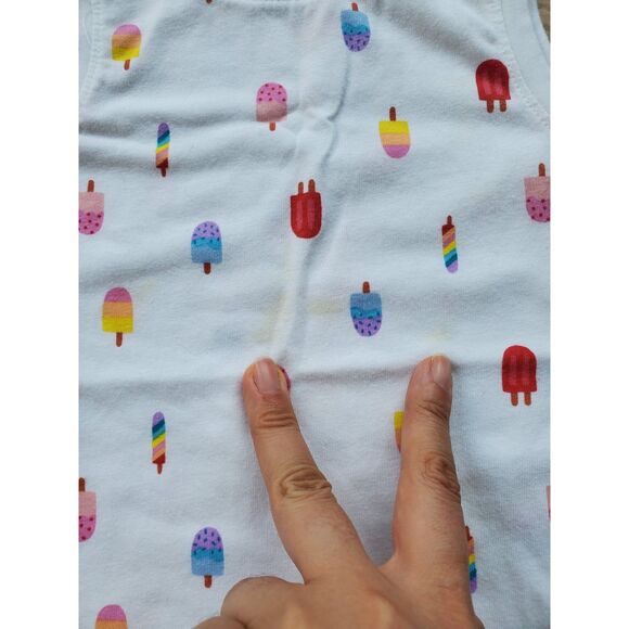 Lot of 2 Cat & Jack Ice Cream Tank Top and Striped Cuff Shorts 4T GUC and EUC - Picture 3 of 7